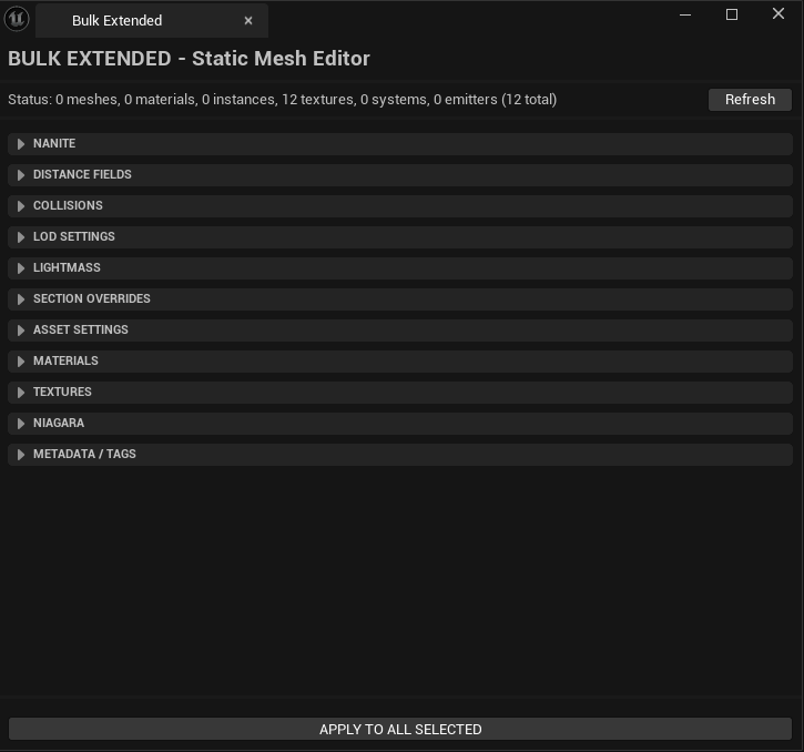 Bulk Extended editor window