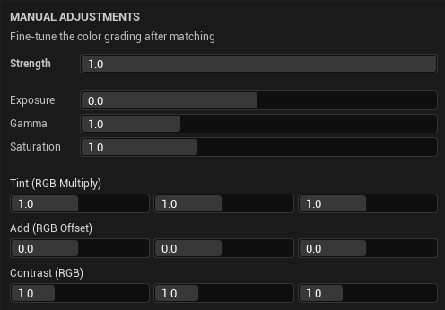 ColorMatch manual controls