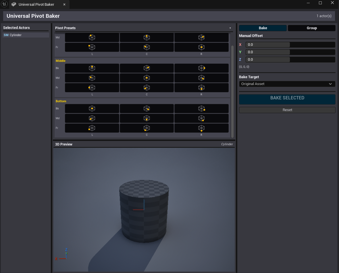 Universal Pivot Baker overview